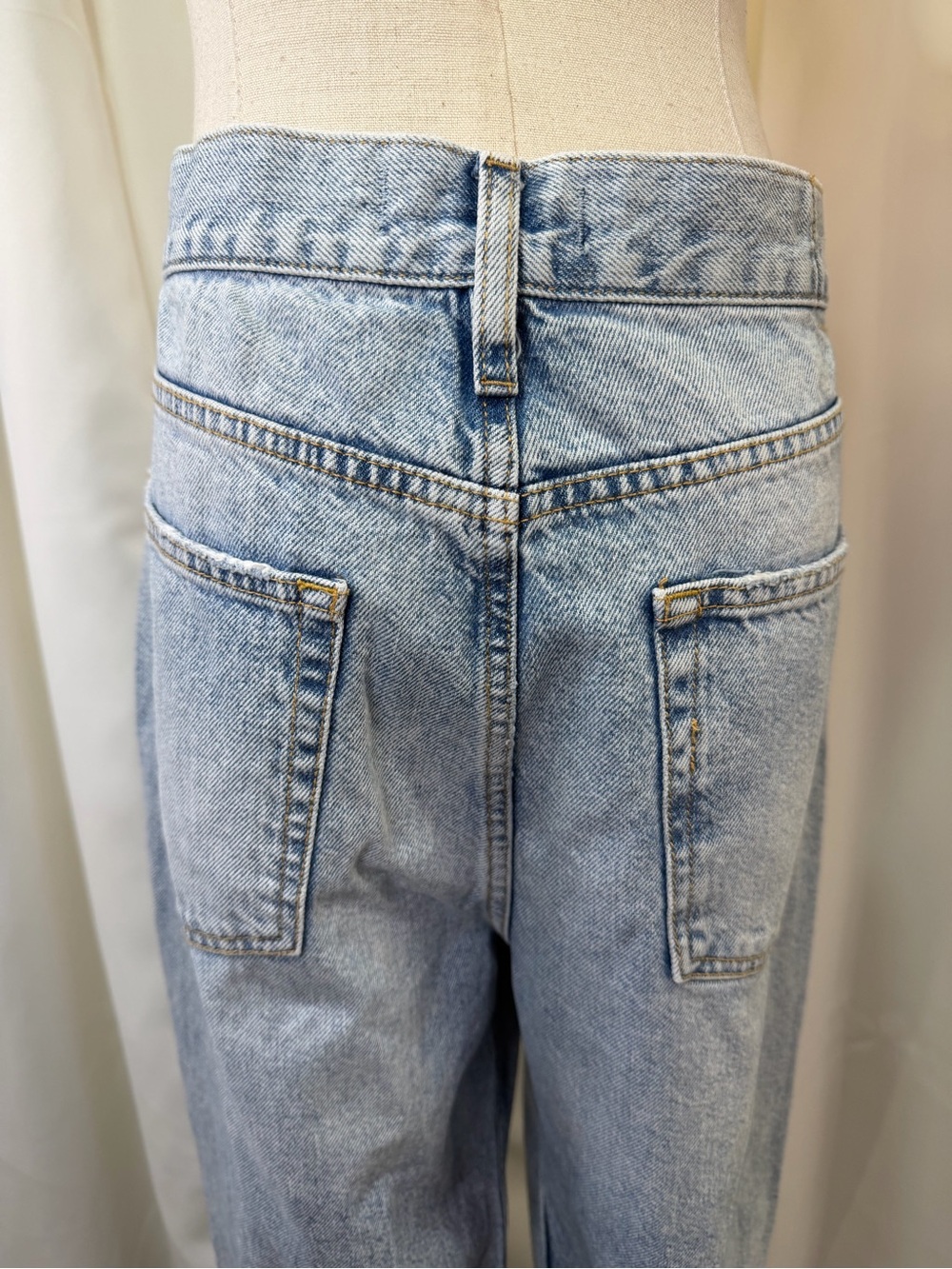 We The Free High Rise Light Blue Distressed Wide Leg Jeans - Picture 10 of 14